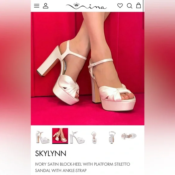 Elegant White Platform Heels - Picture 3 of 5